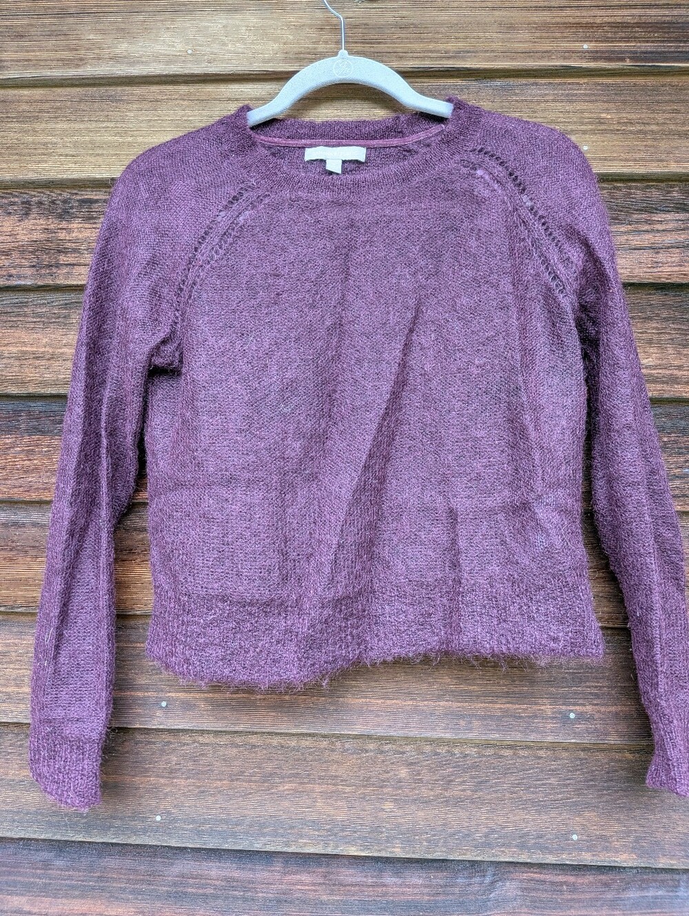 Banana Republic Mohair Lagenlook Textured Sheer Sweater PS